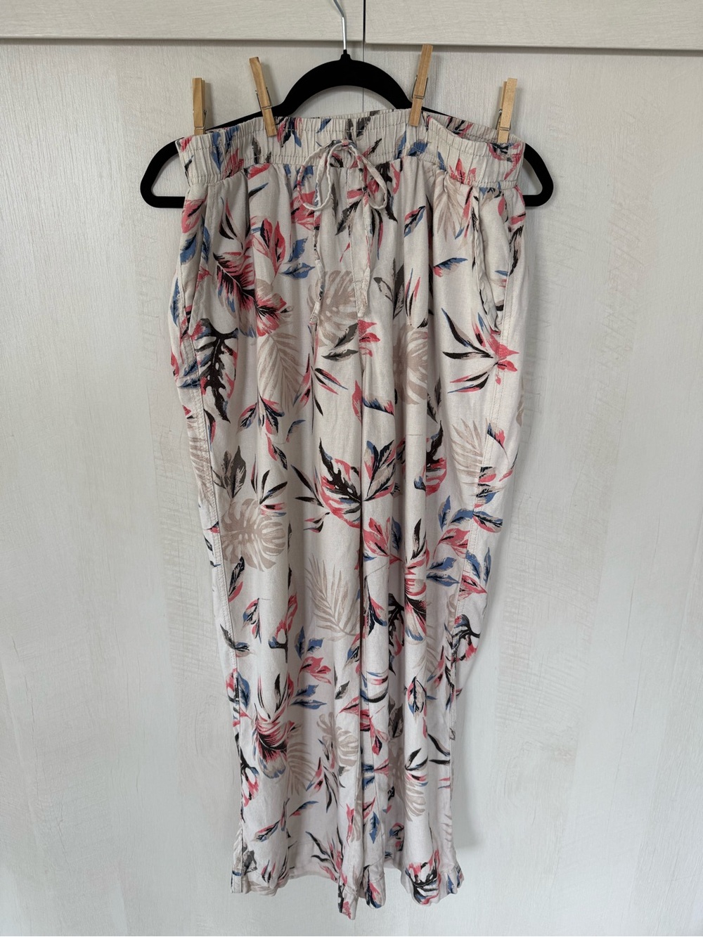 Briggs New York Cream Floral Wide-Leg Pants – Size Large